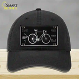 Bike Black Brushed Chrome Novelty License Plate Hat Unconstructed Cotton / Black