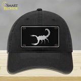 Scorpion Black Brushed Chrome Novelty License Plate Hat Unconstructed Cotton / Black