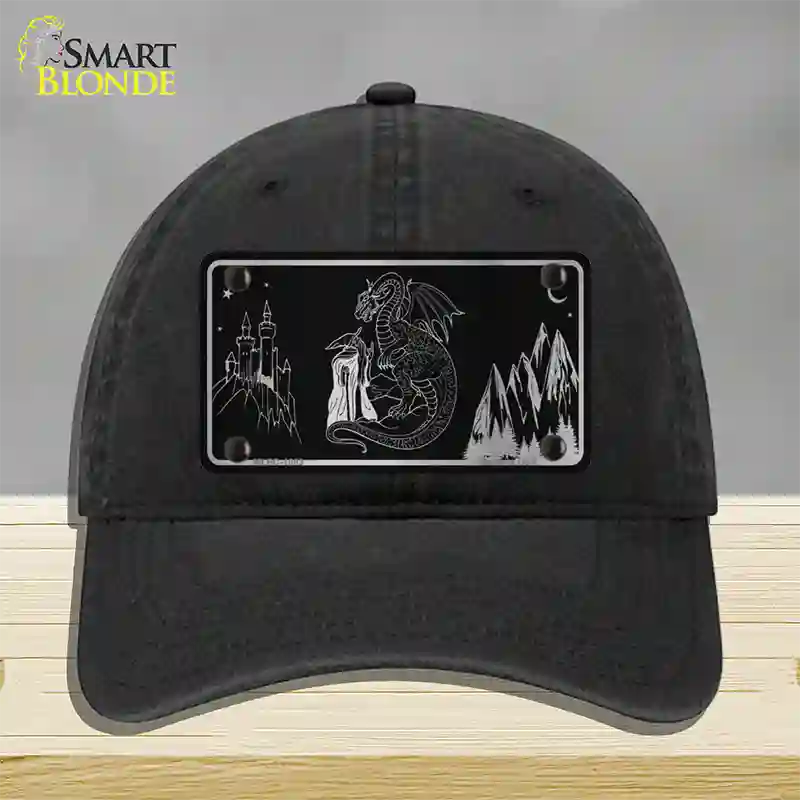 Wizards And Dragons Black Brushed Chrome Novelty License Plate Hat Unconstructed Cotton / Black