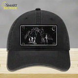 Unicorns Black Brushed Chrome Novelty License Plate Hat Unconstructed Cotton / Black