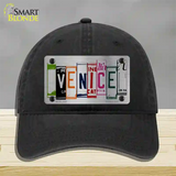 Venice License Plate Art Brushed Chrome Novelty License Plate Hat Tag Unconstructed Cotton / Black