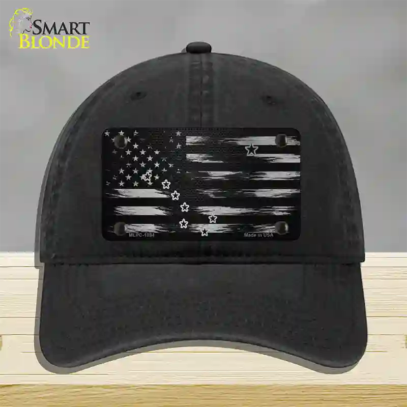 Alaska Carbon Fiber Novelty License Plate Hat Unconstructed Cotton / Black