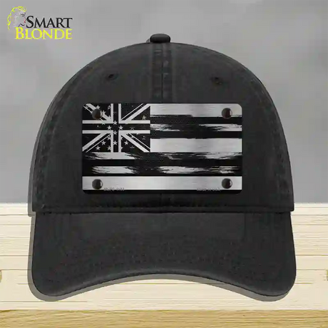 Hawaii Carbon Fiber Novelty License Plate Hat Unconstructed Cotton / Black