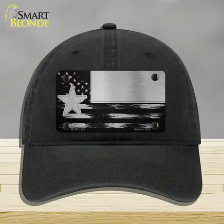 Texas Carbon Fiber Novelty License Plate Hat Unconstructed Cotton / Black