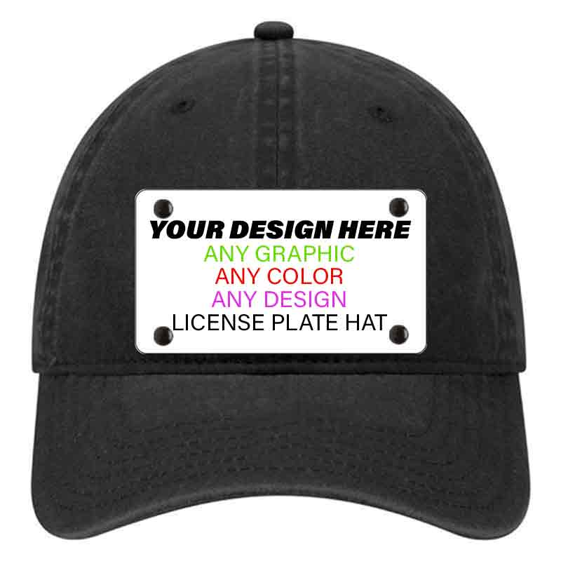 Black Unconstructed Cotton | Dad Hat Mounted License Plate Hat