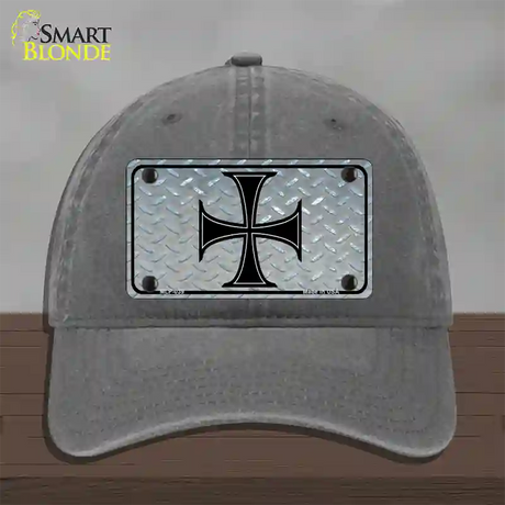 Maltese Cross Novelty License Plate Hat Unconstructed Cotton / Charcoal