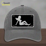 Mud Flap Girl Sillouette Novelty License Plate Hat Unconstructed Cotton / Charcoal