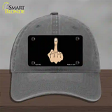 Middle Finger Novelty License Plate Hat Unconstructed Cotton / Charcoal