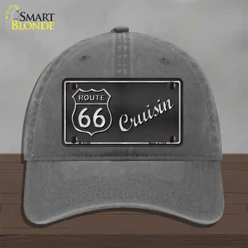 Route 66 Cruisin Novelty License Plate Hat Unconstructed Cotton / Charcoal