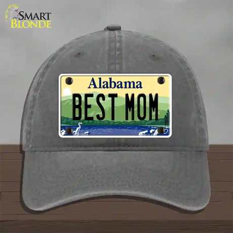 Best Mom Alabama Novelty License Plate Hat Unconstructed Cotton / Charcoal