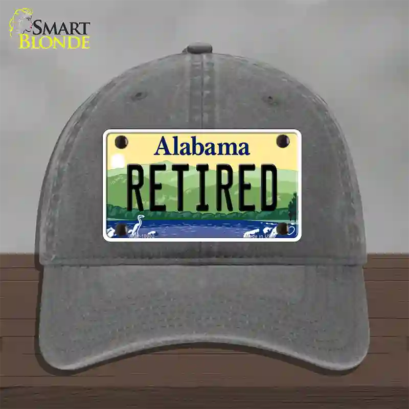 Retired Alabama Novelty License Plate Hat Unconstructed Cotton / Charcoal