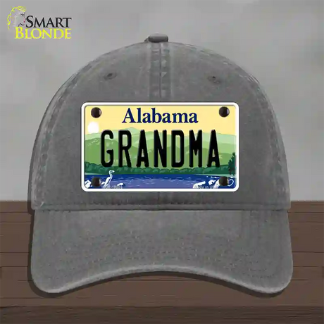 Grandma Alabama Novelty License Plate Hat Unconstructed Cotton / Charcoal