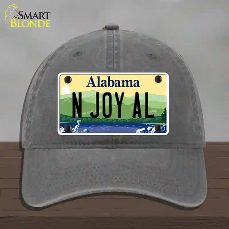 N Joy AL Alabama Novelty License Plate Hat Unconstructed Cotton / Charcoal