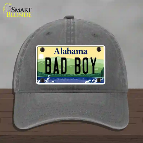 Bad Boy Alabama Novelty License Plate Hat Unconstructed Cotton / Charcoal