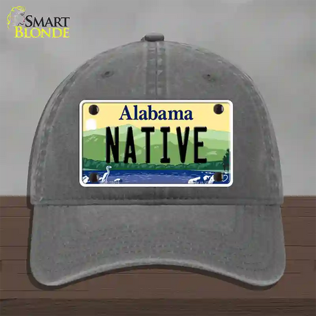 Native Alabama Novelty License Plate Hat Unconstructed Cotton / Charcoal