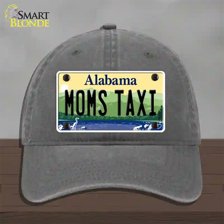 Moms Taxi Alabama Novelty License Plate Hat Unconstructed Cotton / Charcoal