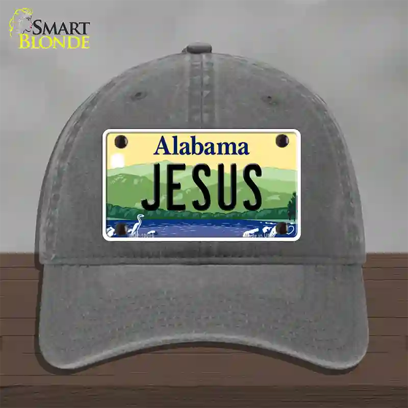 Jesus Alabama Novelty License Plate Hat Unconstructed Cotton / Charcoal