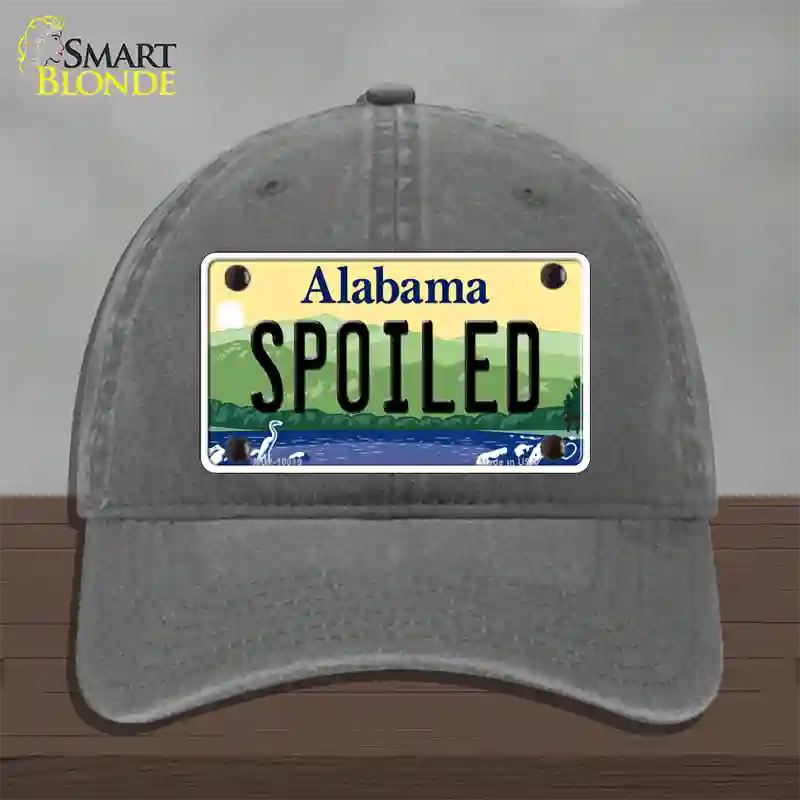 Spoiled Alabama Novelty License Plate Hat Unconstructed Cotton / Charcoal