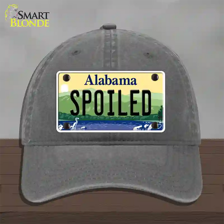 Spoiled Alabama Novelty License Plate Hat Unconstructed Cotton / Charcoal