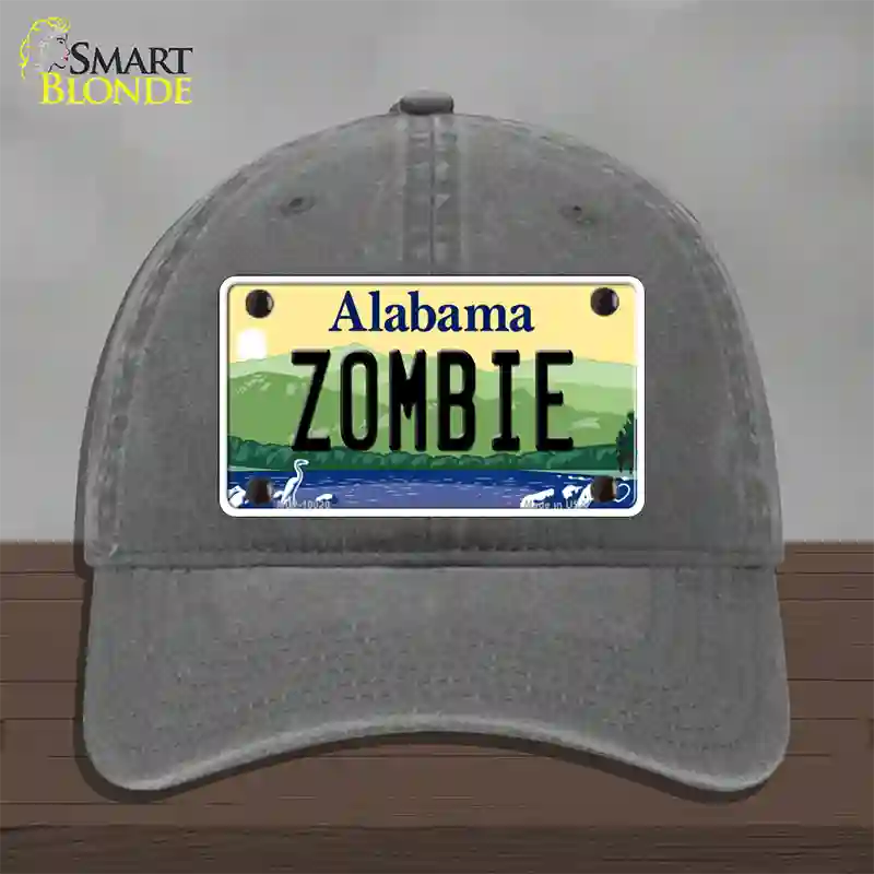 Zombie Alabama Novelty License Plate Hat Unconstructed Cotton / Charcoal