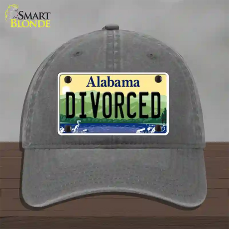 Divorced Alabama Novelty License Plate Hat Unconstructed Cotton / Charcoal