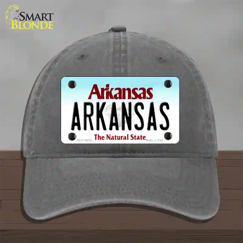 Arkansas Diamond Novelty License Plate Hat Unconstructed Cotton / Charcoal