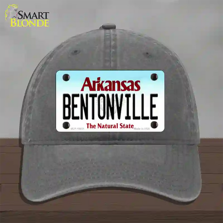 Bentonville Arkansas Novelty License Plate Hat Unconstructed Cotton / Charcoal