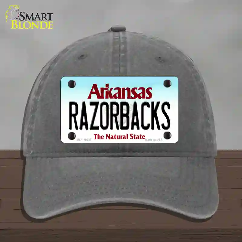 Razorbacks Arkansas Novelty License Plate Hat Unconstructed Cotton / Charcoal