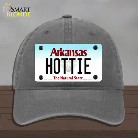 Hottie Arkansas Novelty License Plate Hat Unconstructed Cotton / Charcoal