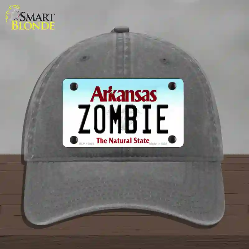 Zombie Arkansas Novelty License Plate Hat Unconstructed Cotton / Charcoal