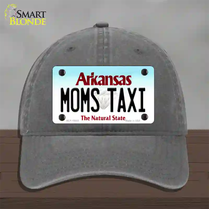 Moms Taxi Arkansas Novelty License Plate Hat Unconstructed Cotton / Charcoal