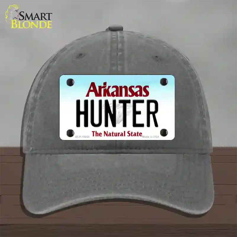 Hunter Arkansas Novelty License Plate Hat Unconstructed Cotton / Charcoal