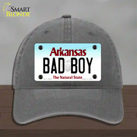 Bad Boy Arkansas Novelty License Plate Hat Unconstructed Cotton / Charcoal