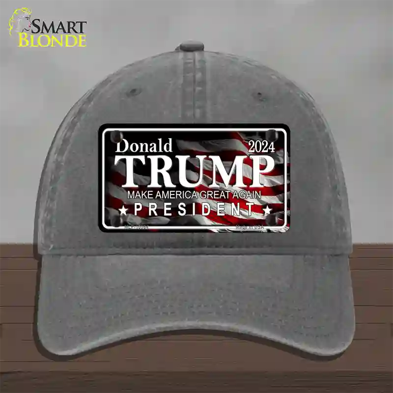 Trump 2024 Novelty License Plate Hat Unconstructed Cotton / Charcoal