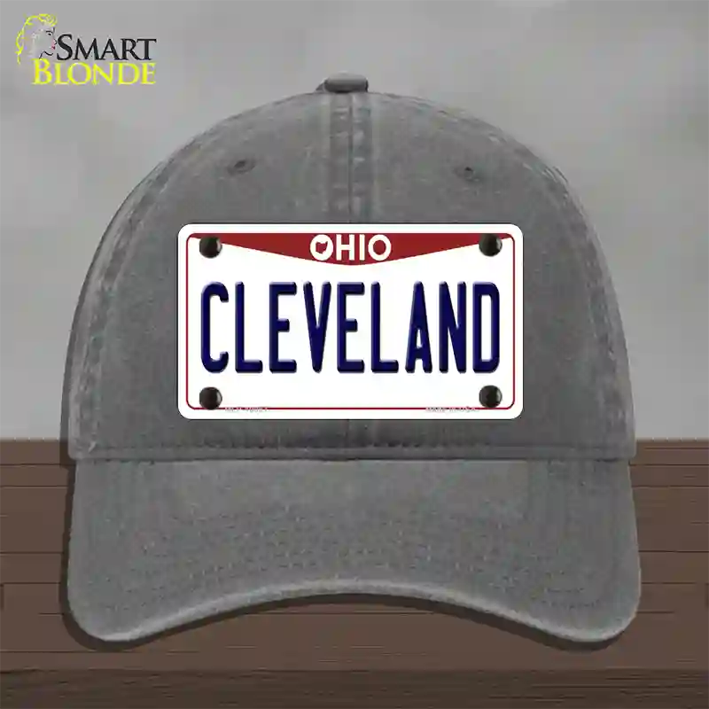 Cleveland Ohio Novelty License Plate Hat Unconstructed Cotton / Charcoal