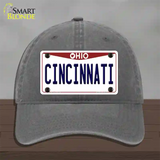 Cincinnati Ohio Novelty License Plate Hat Unconstructed Cotton / Charcoal