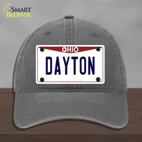 Dayton Ohio Novelty License Plate Hat Unconstructed Cotton / Charcoal