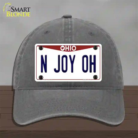 N Joy OH Ohio Novelty License Plate Hat Unconstructed Cotton / Charcoal