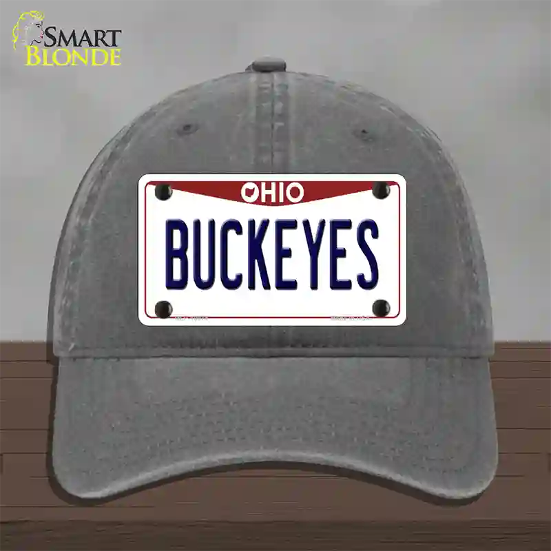 Buckeyes Ohio Novelty License Plate Hat Unconstructed Cotton / Charcoal