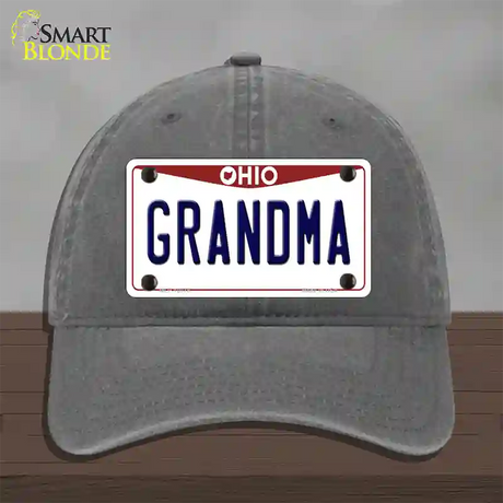 Grandma Ohio Novelty License Plate Hat Unconstructed Cotton / Charcoal