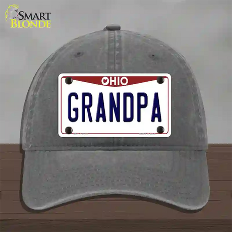 Grandpa Ohio Novelty License Plate Hat Unconstructed Cotton / Charcoal