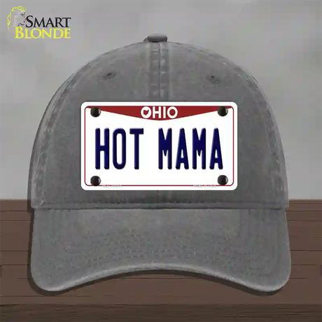 Hot Mama Ohio Novelty License Plate Hat Unconstructed Cotton / Charcoal