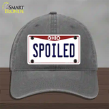 Spoiled Ohio Novelty License Plate Hat Unconstructed Cotton / Charcoal