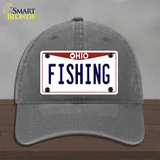 Fishing Ohio Novelty License Plate Hat Unconstructed Cotton / Charcoal