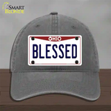 Blessed Ohio Novelty License Plate Hat Unconstructed Cotton / Charcoal