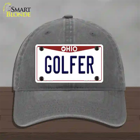 Golfer Ohio Novelty License Plate Hat Unconstructed Cotton / Charcoal