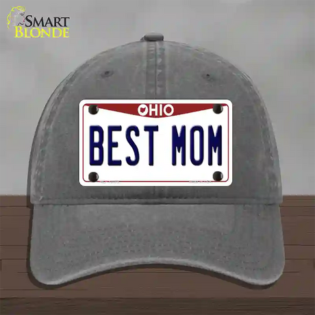 Best Mom Ohio Novelty License Plate Hat Unconstructed Cotton / Charcoal