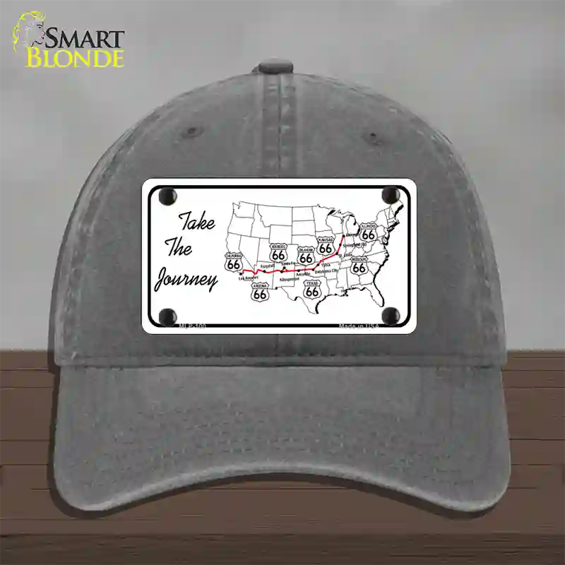 Take The Journey Novelty License Plate Hat Unconstructed Cotton / Charcoal