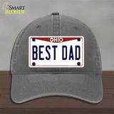 Best Dad Ohio Novelty License Plate Hat Unconstructed Cotton / Charcoal