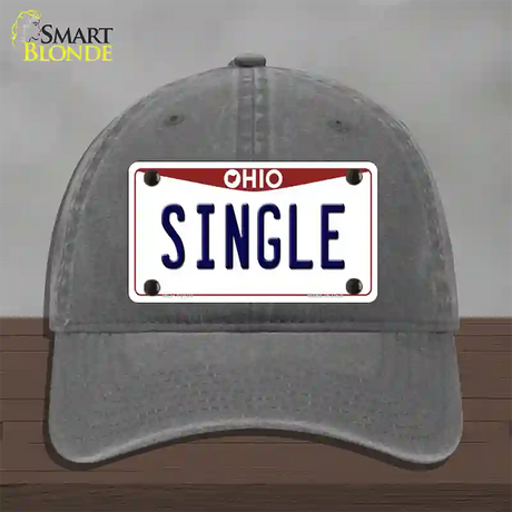 Single Ohio Novelty License Plate Hat Unconstructed Cotton / Charcoal